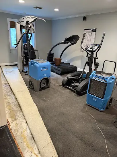 LGR dehumidifiers running in a South Gate room after a water loss